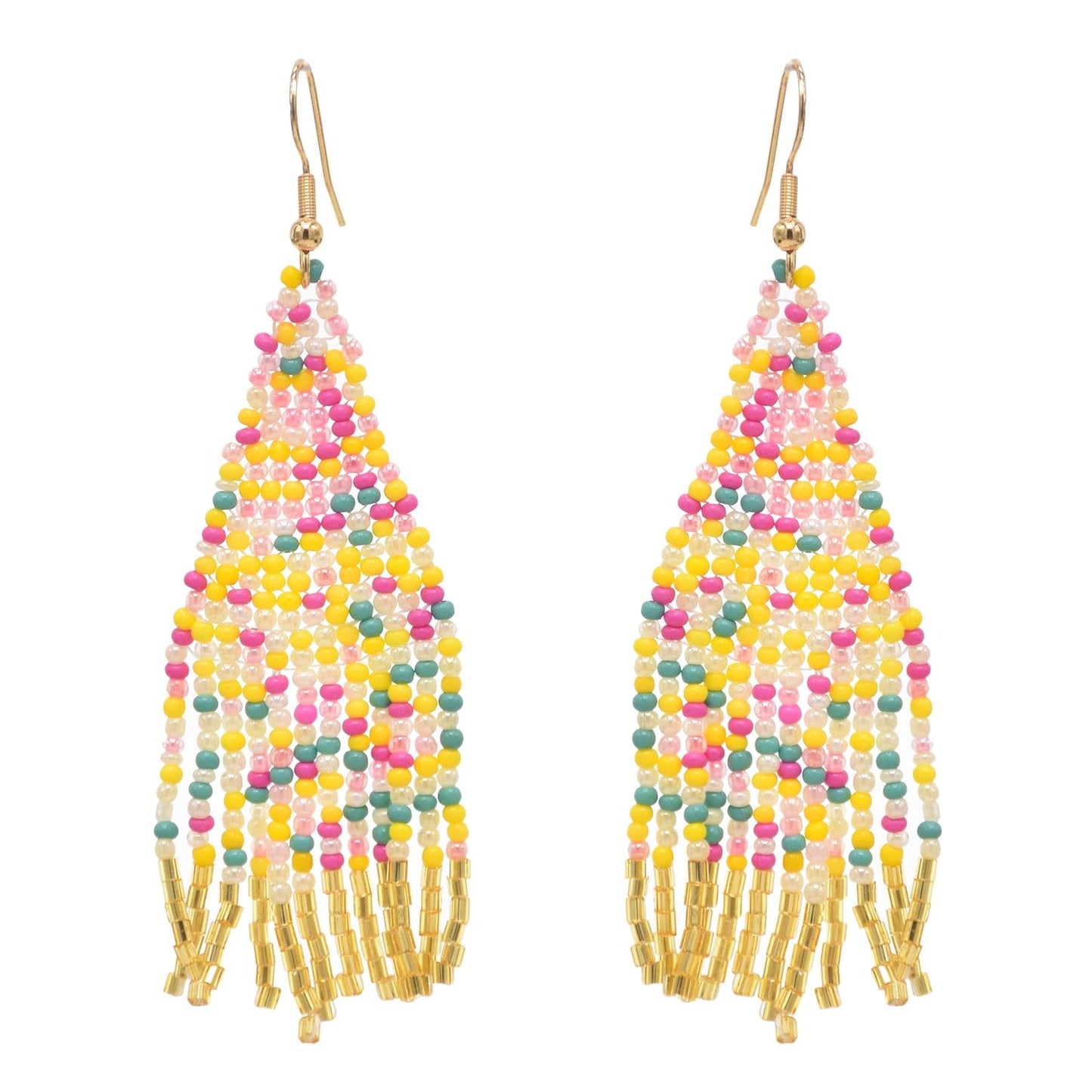 Multicolors Beaded Drop Earrings - L & M Kee, LLC