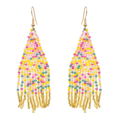 Multicolors Beaded Drop Earrings - L & M Kee, LLC