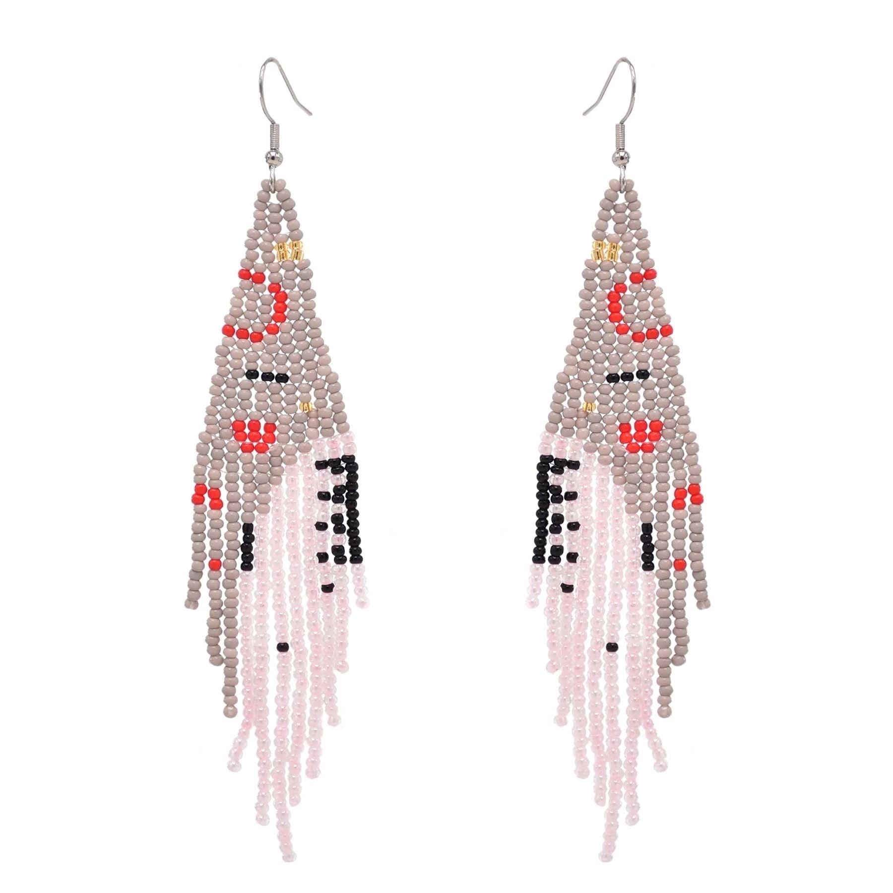 Multicolors Beaded Drop Earrings - L & M Kee, LLC