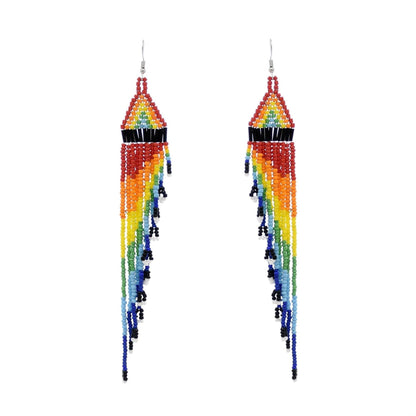 Multicolors Beaded Drop Earrings - L & M Kee, LLC