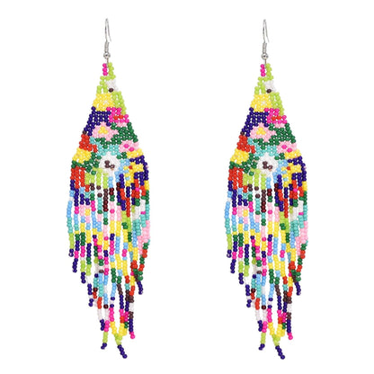 Multicolors Beaded Drop Earrings - L & M Kee, LLC