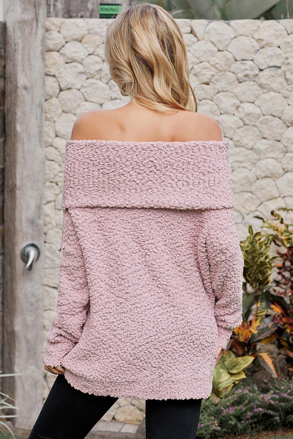 Off The Shoulder Comfy Sweater - L & M Kee, LLC