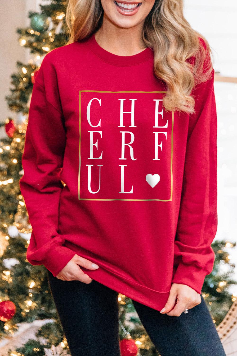 Merry Christmas Graphic Print Long Sleeve Sweatshirt - L & M Kee, LLC