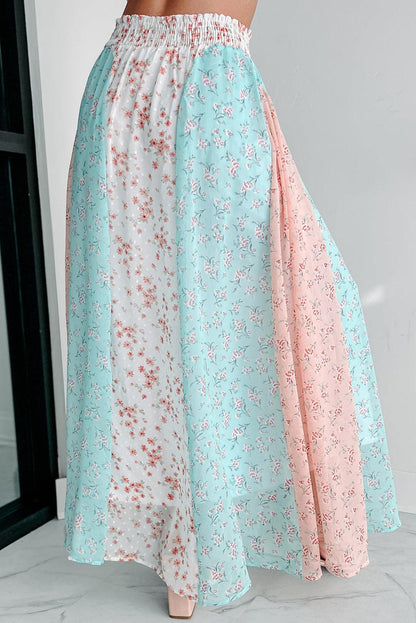 Multi Floral Print Maxi Skirt