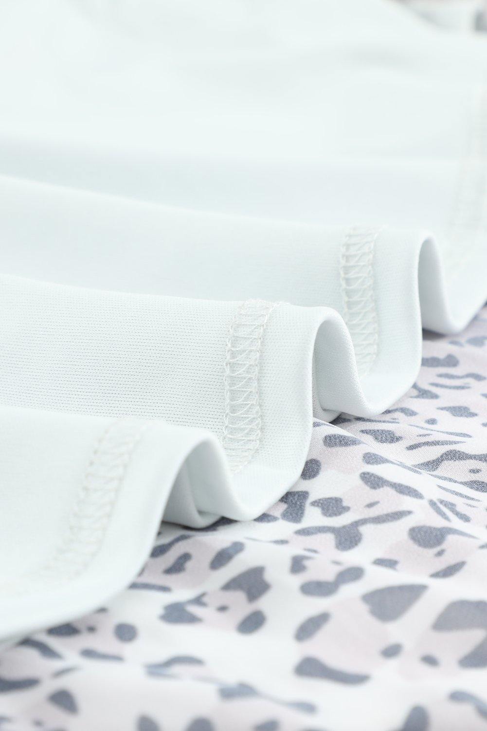Leopard Buttoned Tie Waist Ruffle Puff Sleeve Mini Dress - L & M Kee, LLC