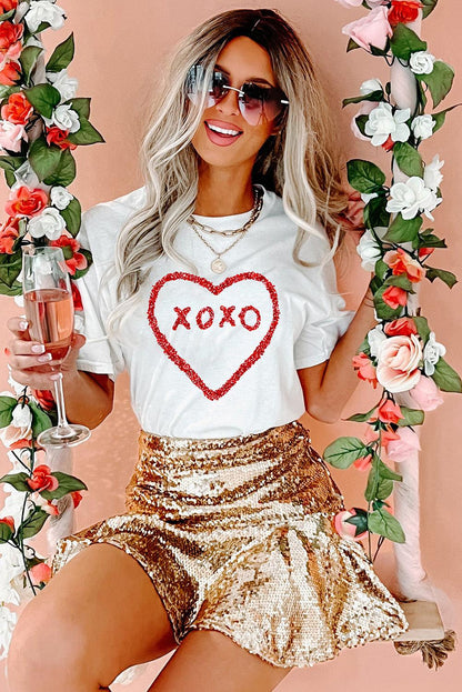 Sequin Heart Graphic Tee - L & M Kee, LLC