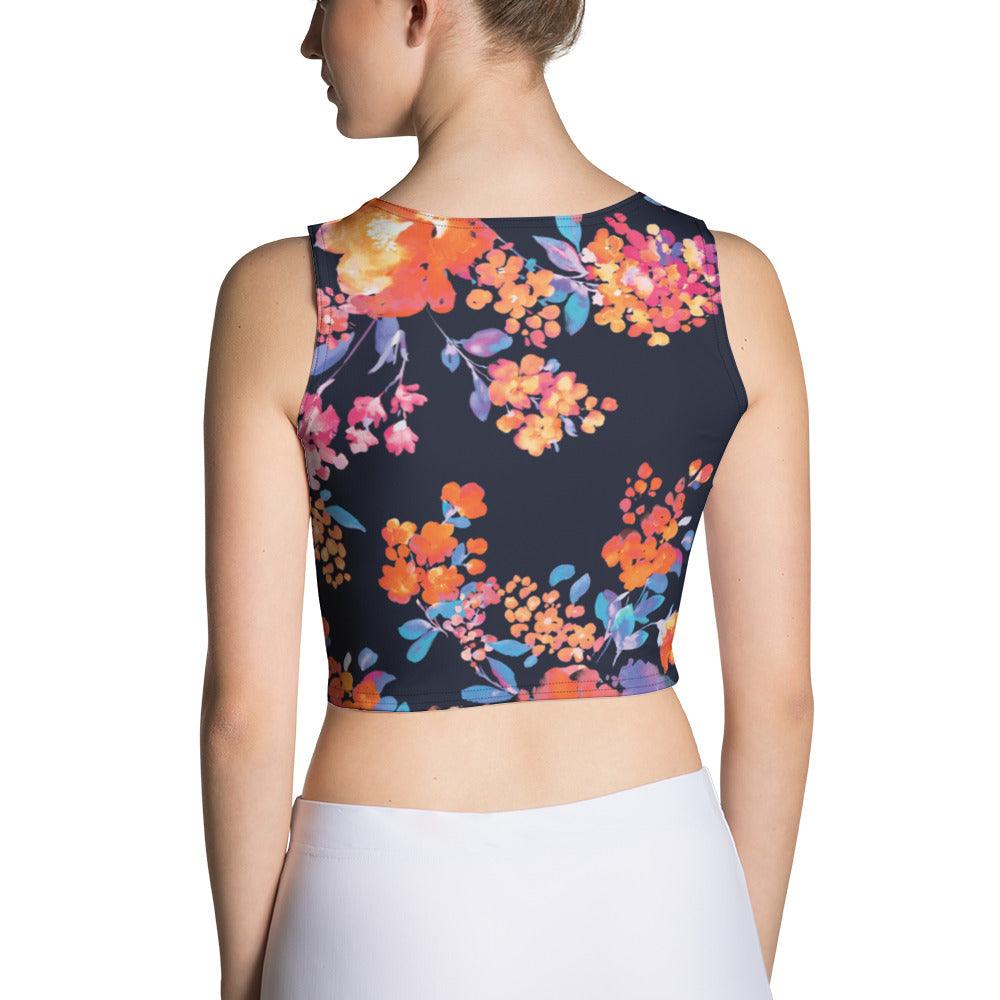 Dark Daisy Crop Top - L & M Kee, LLC