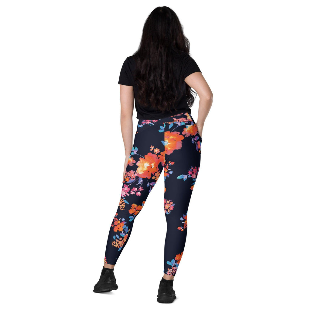 Dark Daisy Leggings with Pockets - L & M Kee, LLC