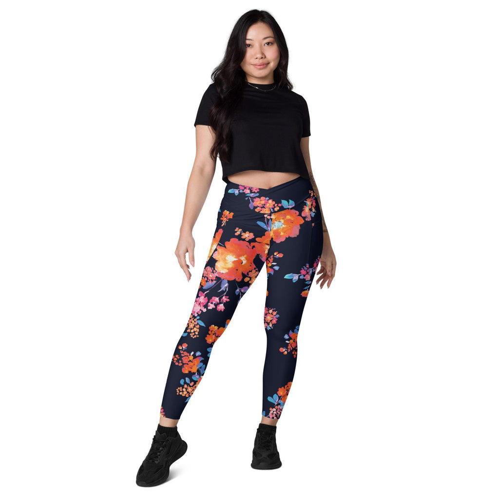 Dark Daisy Leggings with Pockets - L & M Kee, LLC