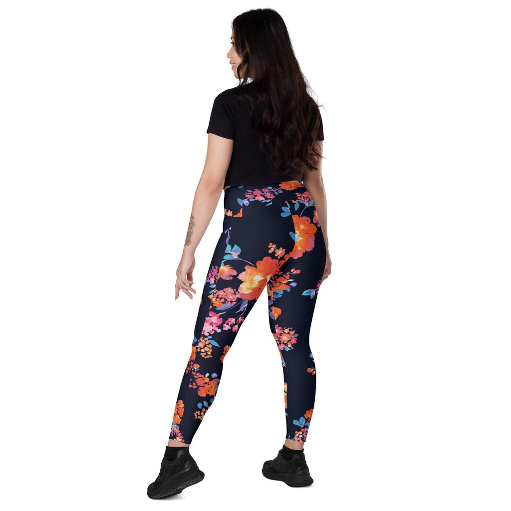 Dark Daisy Leggings with Pockets - L & M Kee, LLC