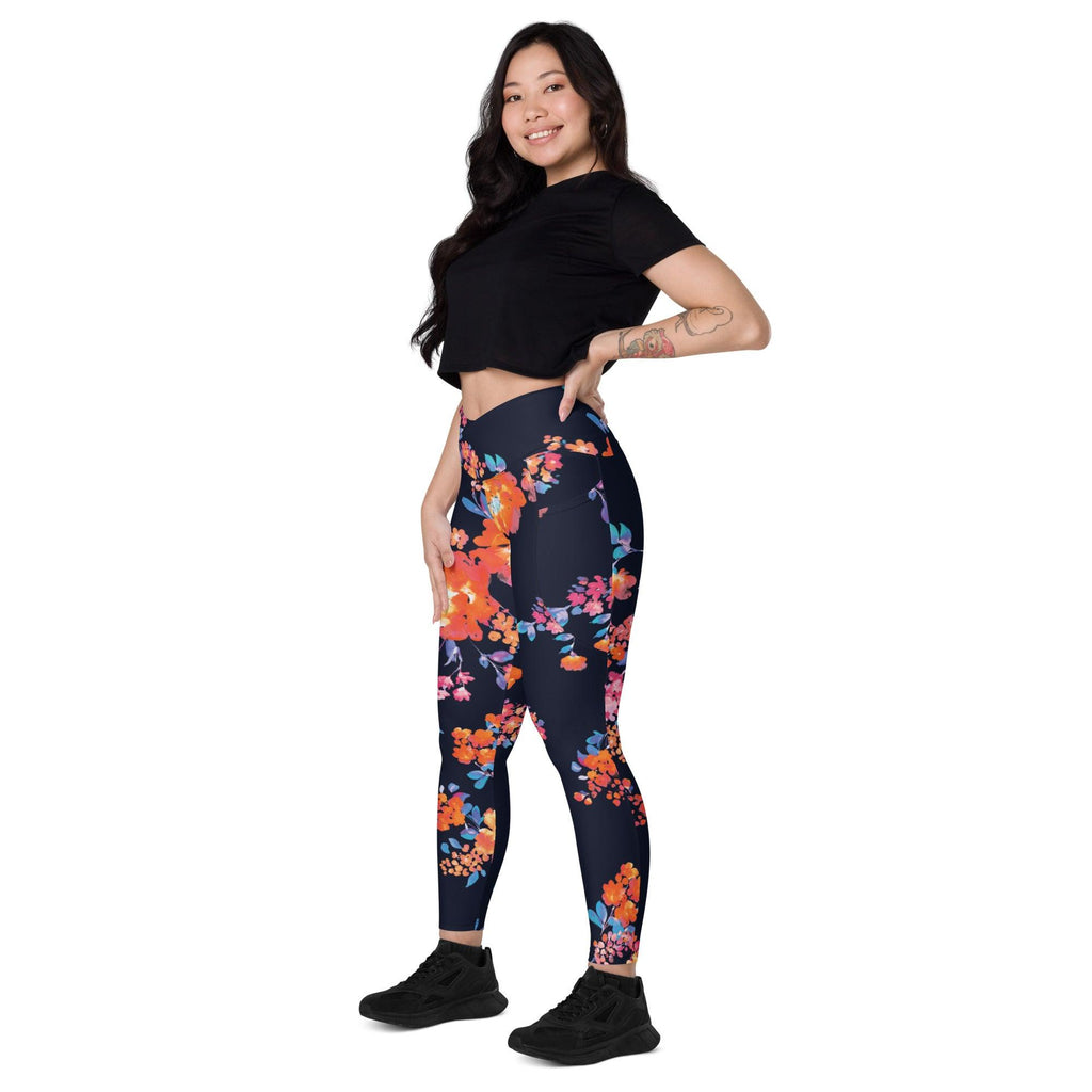 Dark Daisy Leggings with Pockets - L & M Kee, LLC