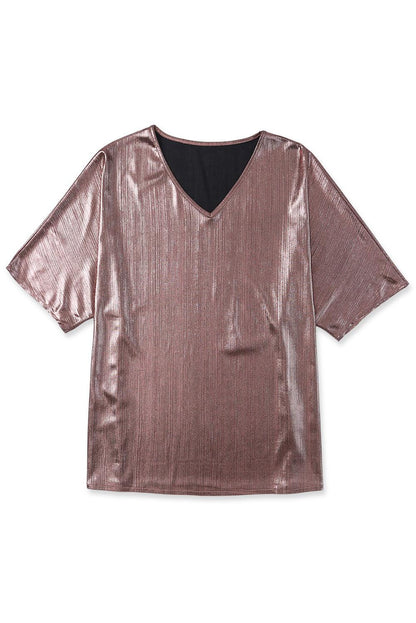 Copper Textured Oversize Foil T-Shirt - L & M Kee, LLC