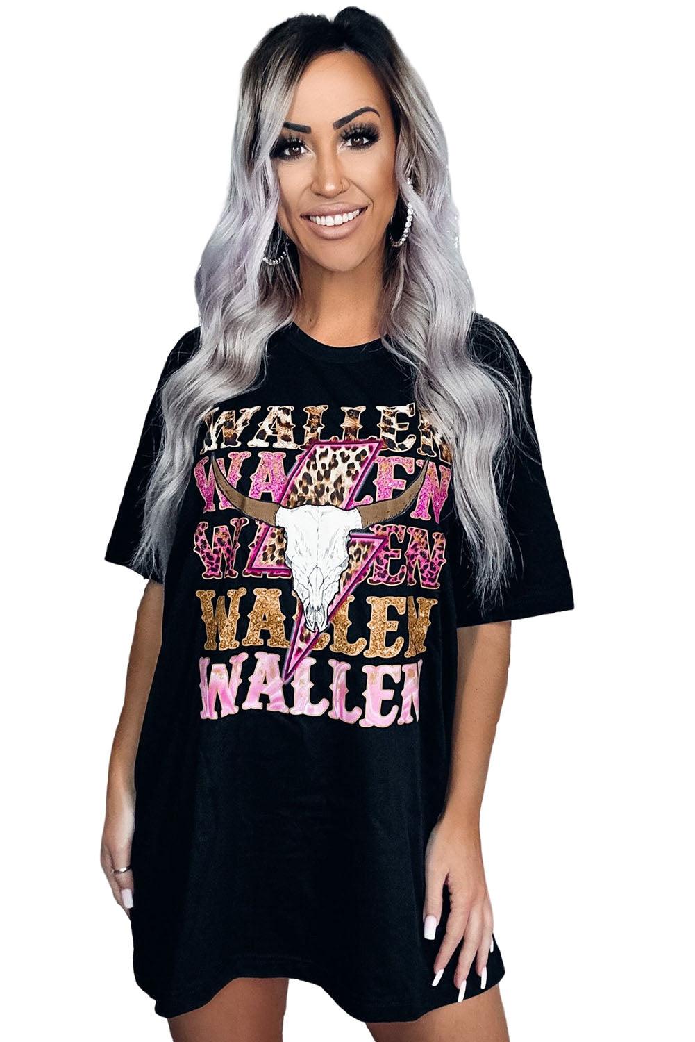 WALLEN Cowskull Graphic Oversized Tee - L & M Kee, LLC