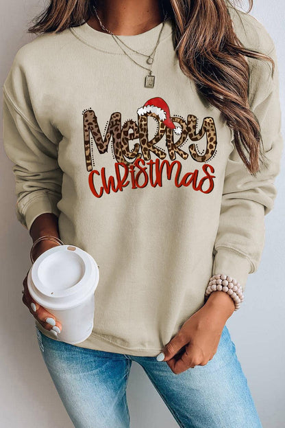 Merry Christmas Graphic Print Long Sleeve Sweatshirt - L & M Kee, LLC