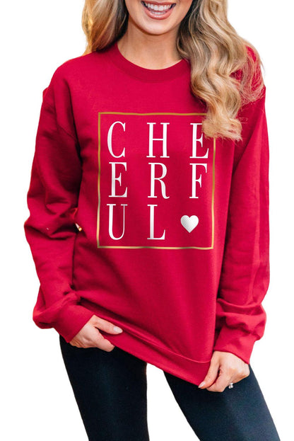 Merry Christmas Graphic Print Long Sleeve Sweatshirt - L & M Kee, LLC