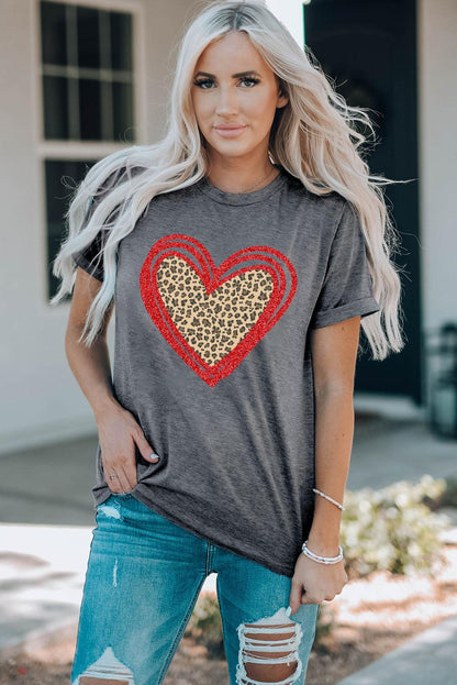 Sequin Heart Graphic Tee - L & M Kee, LLC