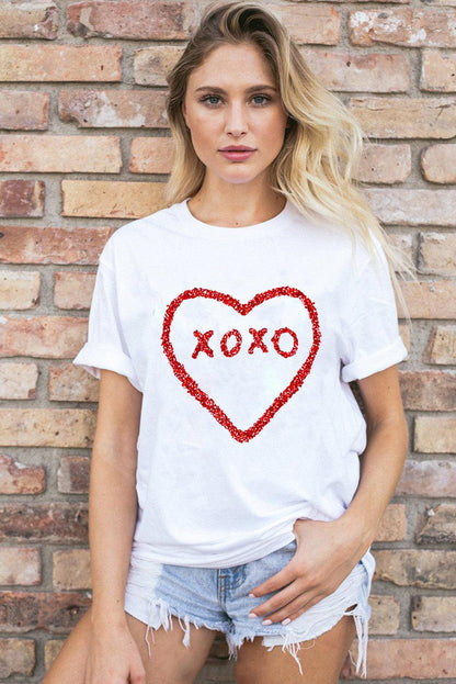 Sequin Heart Graphic Tee - L & M Kee, LLC