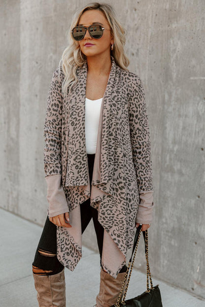 Leopard Open Front Cardigan - L & M Kee, LLC