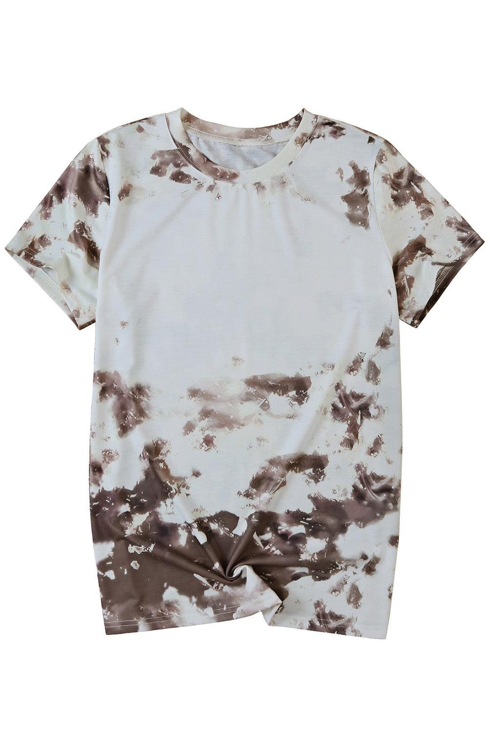 Blank Apparel- Bleached Tie-dye Print Short Sleeve Top - L & M Kee, LLC