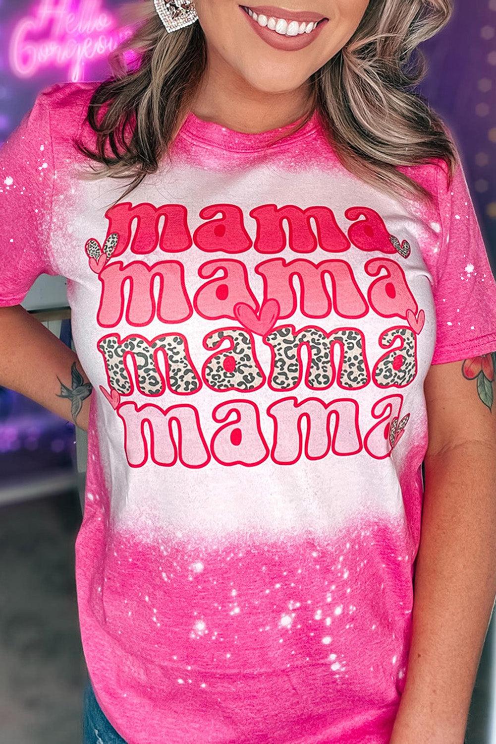 Full of Mama Letter Print Tie Dye Tee - L & M Kee, LLC