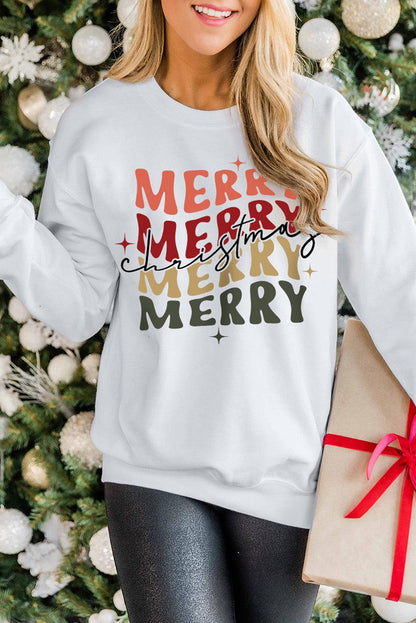 MERRY and BRIGHT Leopard Print Pullover Sweatshirt - L & M Kee, LLC