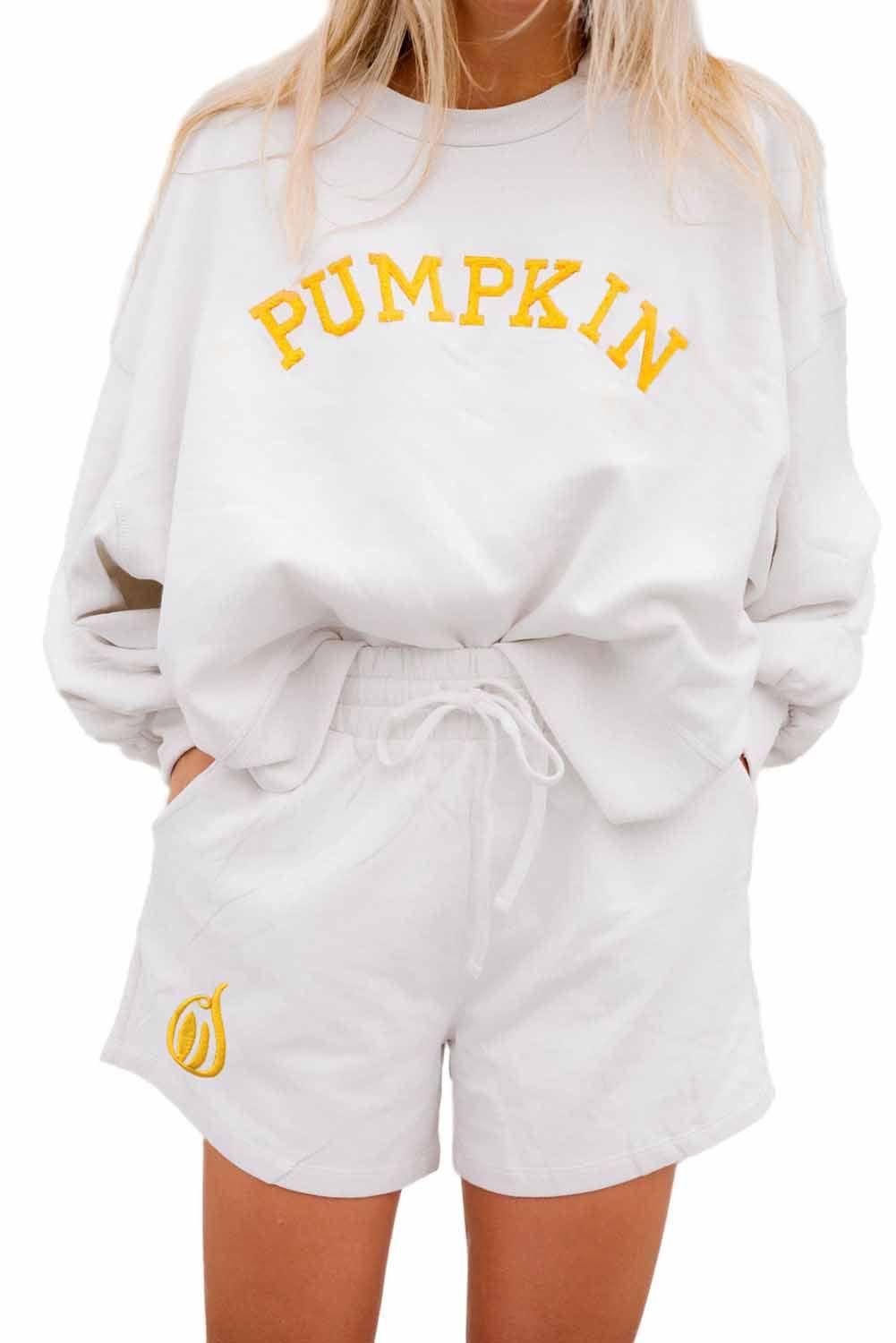 PUMPKIN Flocking Graphic Pullover Sweatshirt and Shorts Set - L & M Kee, LLC