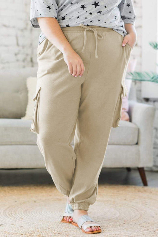 Elastic Waist Side Pocket Plus Size Jogger Pants - L & M Kee, LLC