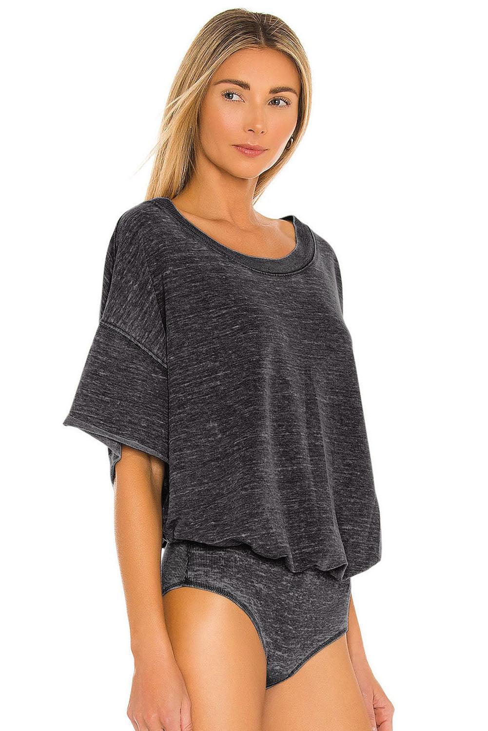 Drop Shoulder Sleeve Oversize Bodysuit - L & M Kee, LLC