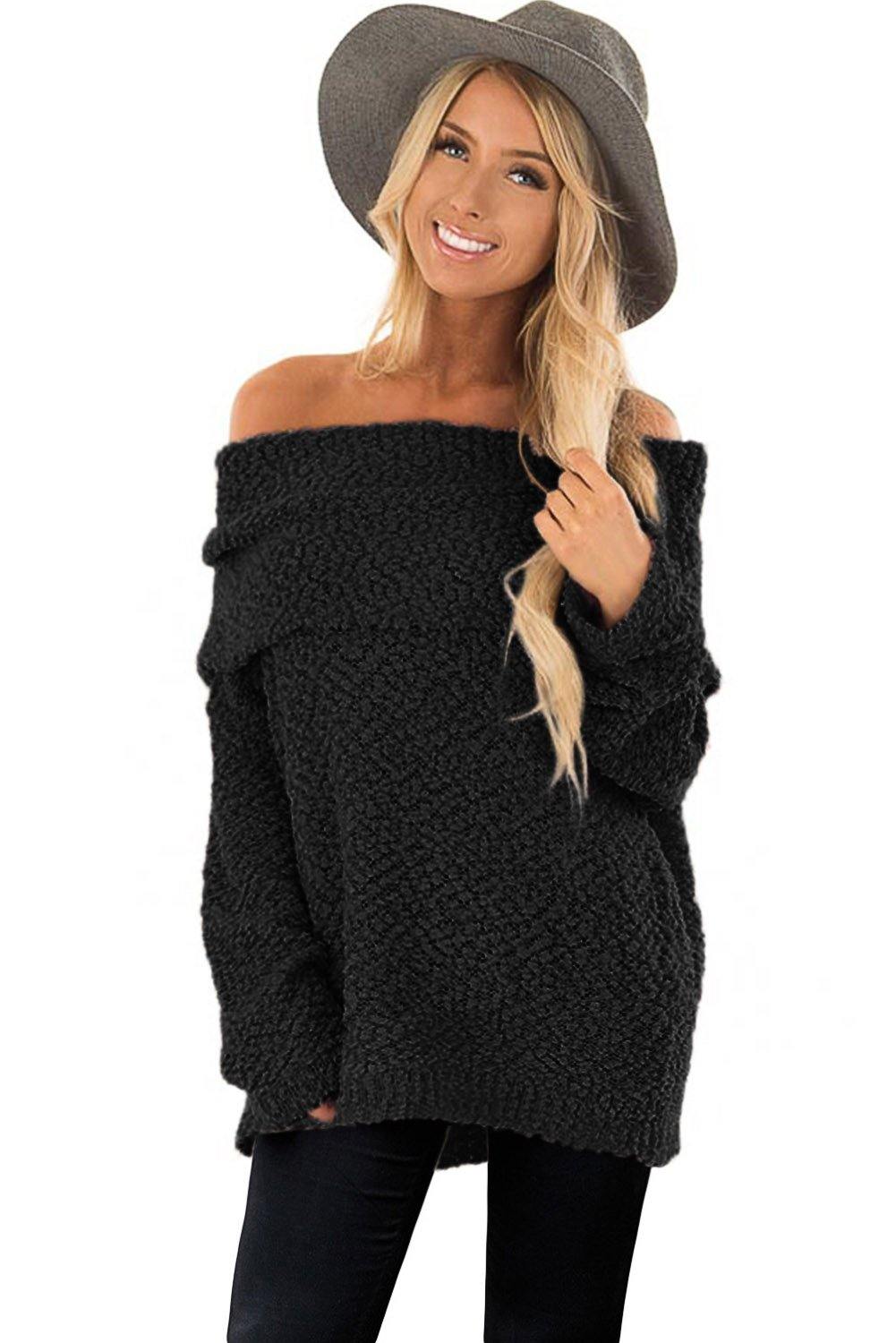 Off The Shoulder Comfy Sweater - L & M Kee, LLC