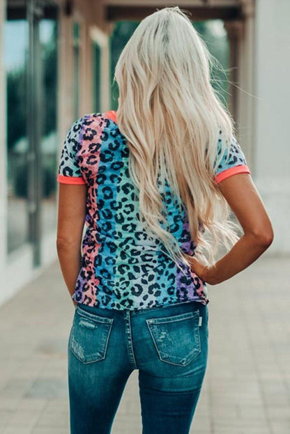 Multicolor Base Leopard T-shirt - L & M Kee, LLC