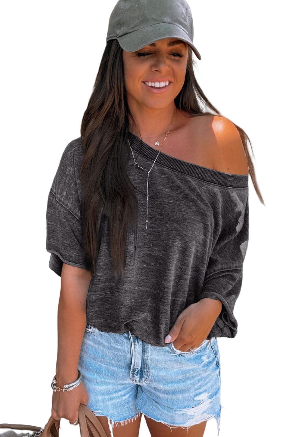 Drop Shoulder Sleeve Oversize Bodysuit - L & M Kee, LLC