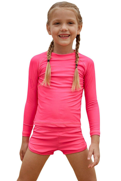 Rosy Long Sleeve Rash Guard for Little Girls - L & M Kee, LLC