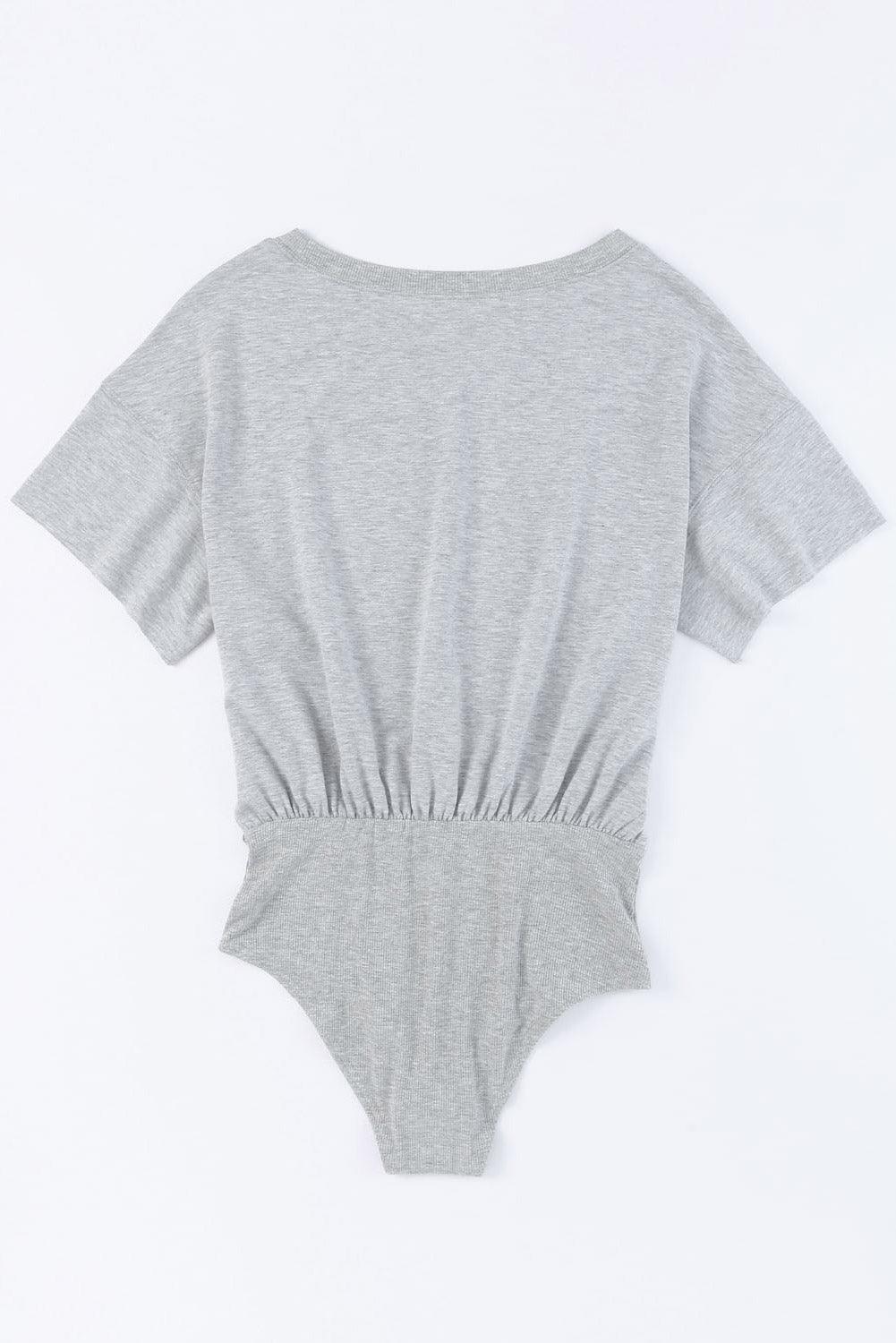 Drop Shoulder Sleeve Oversize Bodysuit - L & M Kee, LLC