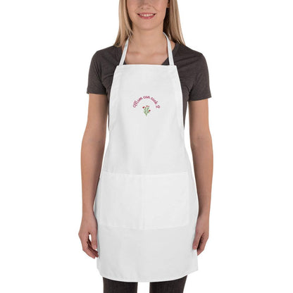 Mom Can Cook 2 Embroidered Apron - L & M Kee, LLC