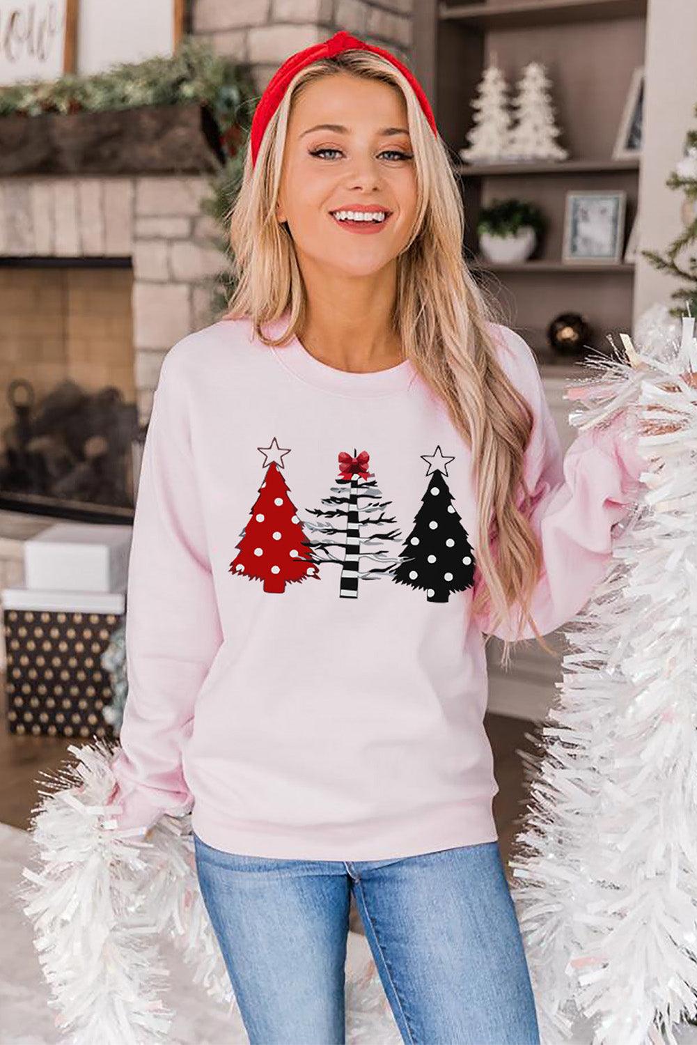 MERRY and BRIGHT Leopard Print Pullover Sweatshirt - L & M Kee, LLC