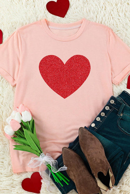 Sequin Heart Graphic Tee - L & M Kee, LLC