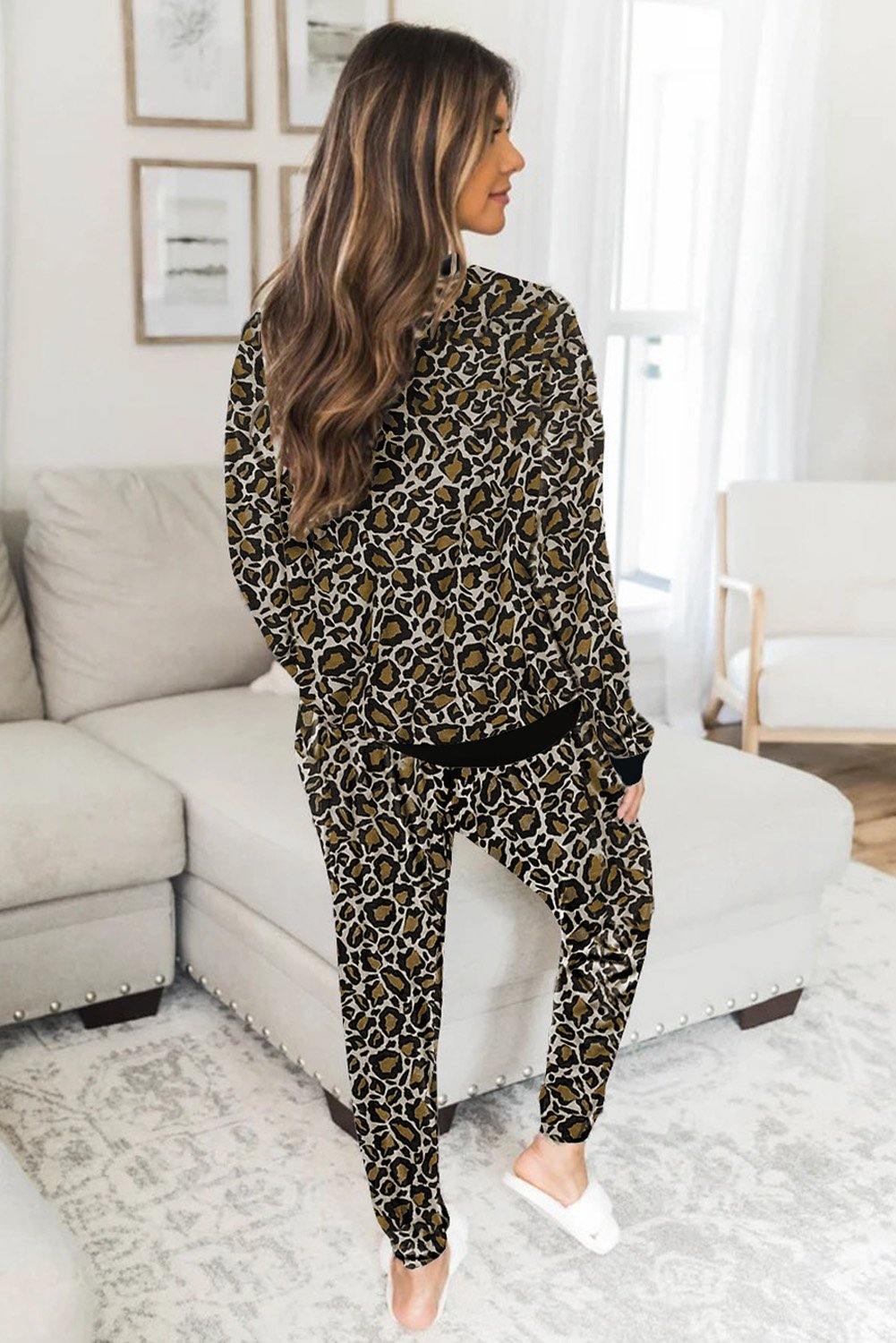 Leopard Print Loungewear Set - L & M Kee, LLC