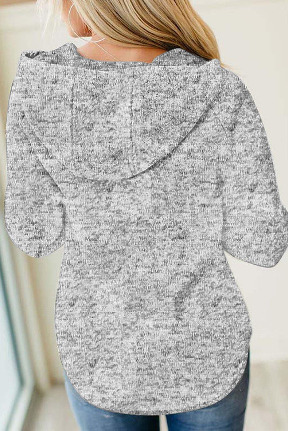 Pocket Design Buttoned Casual Hoodie - L & M Kee, LLC