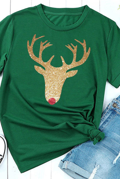 Merry Christmas Trees Graphic Print Short Sleeve T Shirt - L & M Kee, LLC