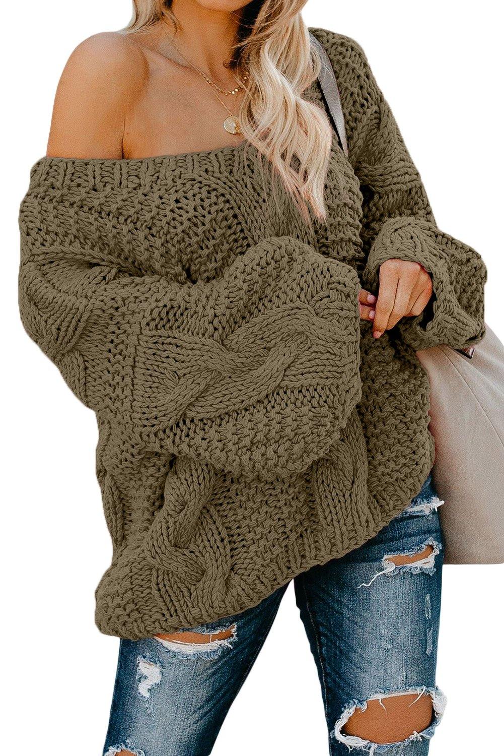 Bubblegum V-Neck Braided Knit Sweater - L & M Kee, LLC