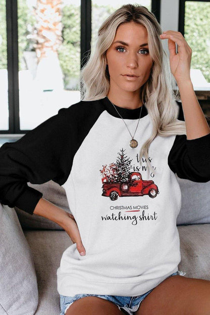 Christmas Printed Loose Sweatshirt - L & M Kee, LLC