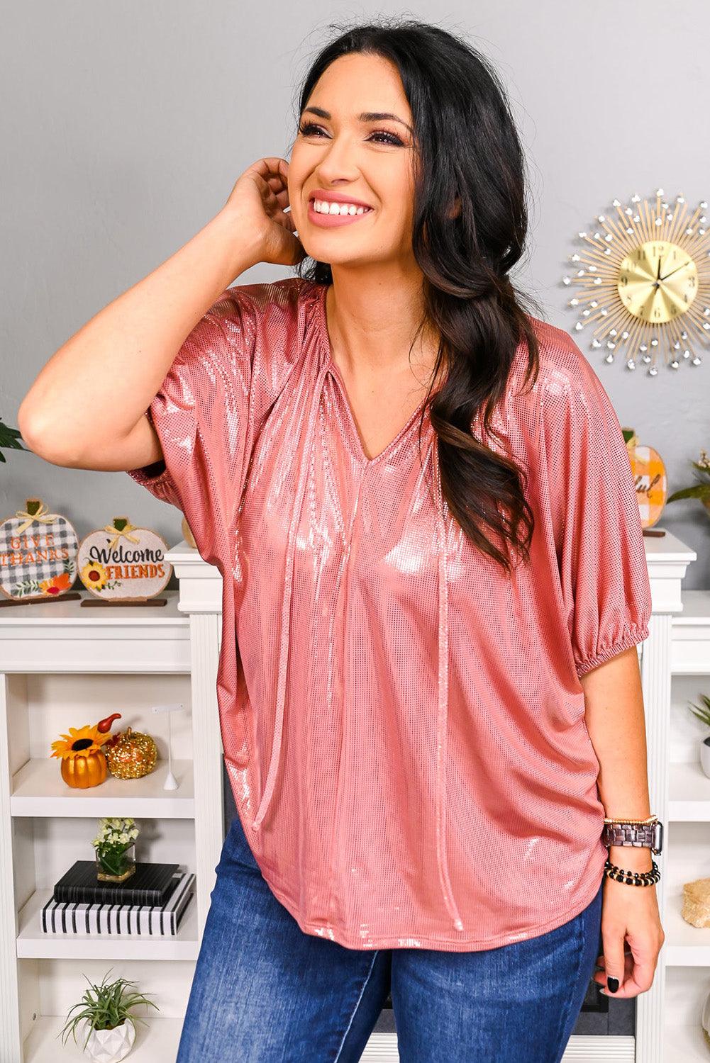 Copper Textured Oversize Foil T-Shirt - L & M Kee, LLC