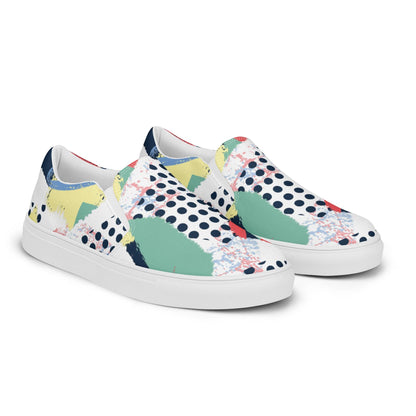 Graffiti Dot Men’s Slip-on Canvas Shoes - L & M Kee, LLC