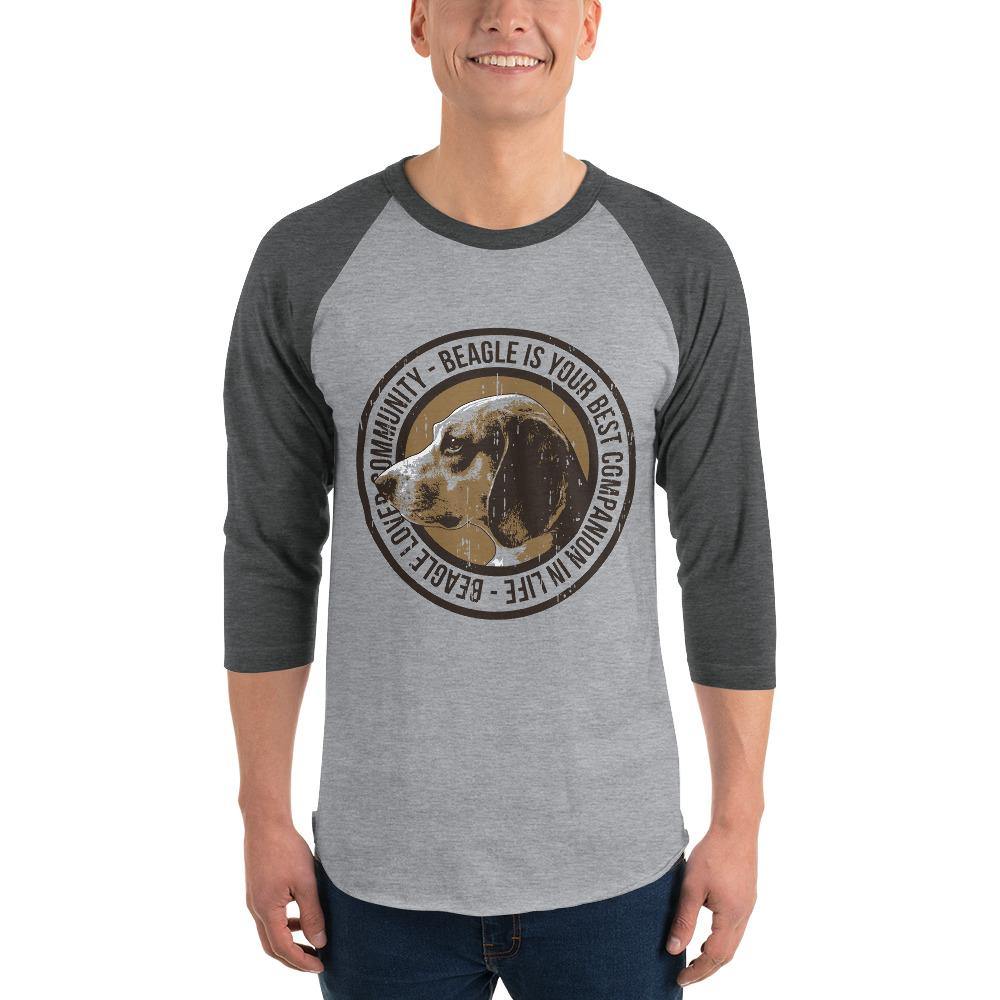 Beagle 3/4 sleeve raglan shirt - L & M Kee, LLC