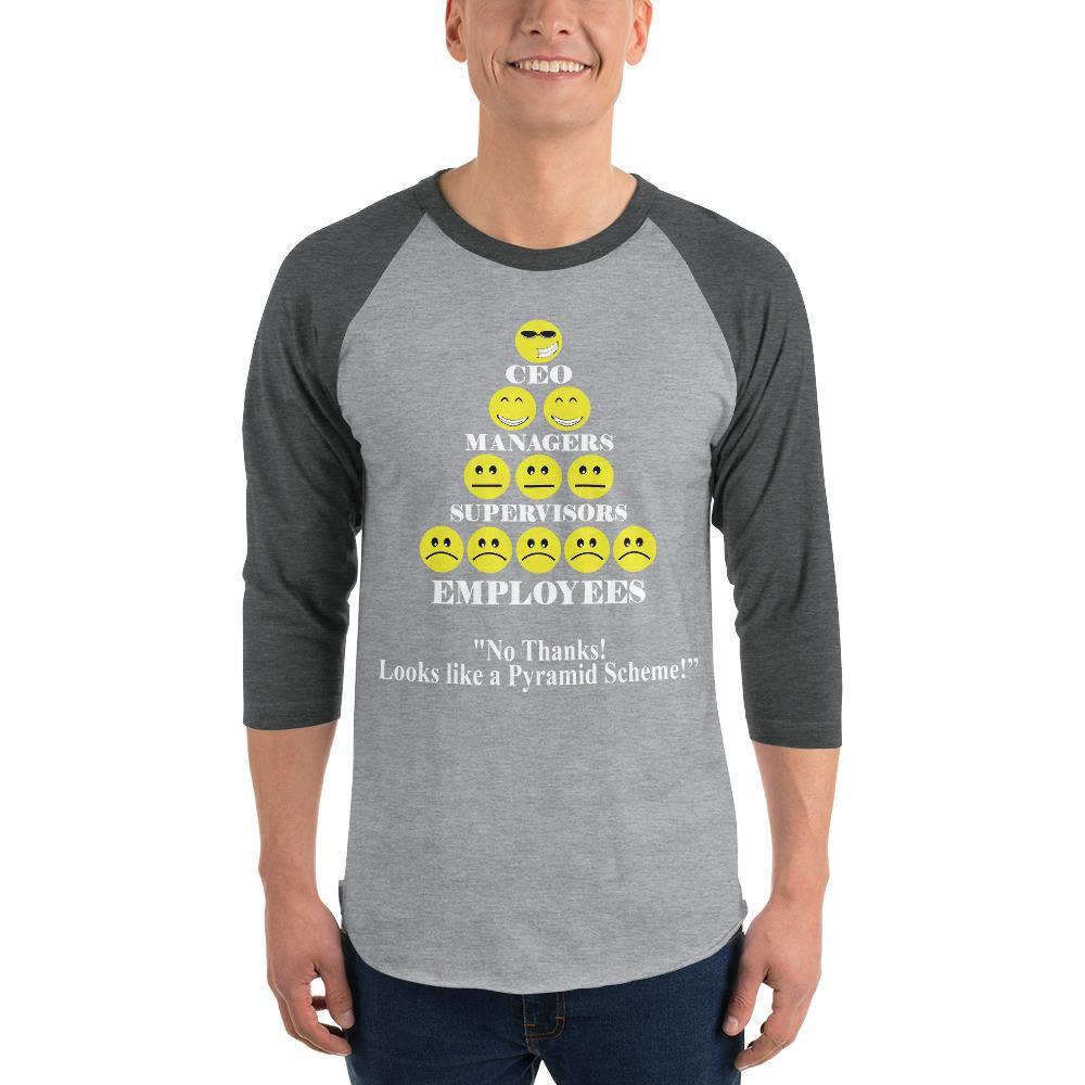 Looks Like Pyramid Scheme 3/4 Sleeve Raglan T-Shirt - L & M Kee, LLC