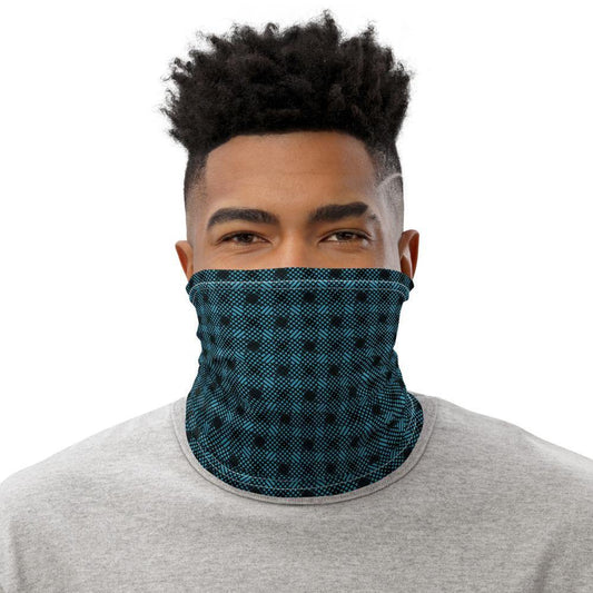 Blue Plaid All-Over Print Neck Gaiter - L & M Kee, LLC