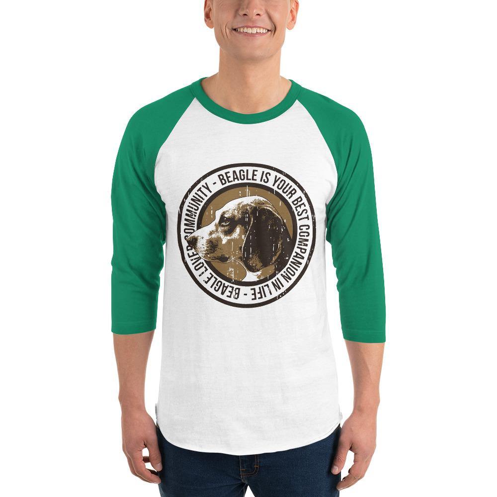Beagle 3/4 sleeve raglan shirt - L & M Kee, LLC