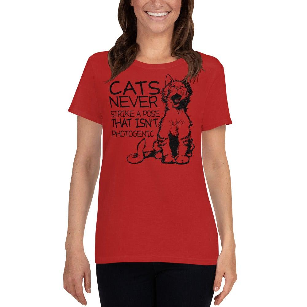 Cats Never Pose Women's short sleeve t-shirt - L & M Kee, LLC