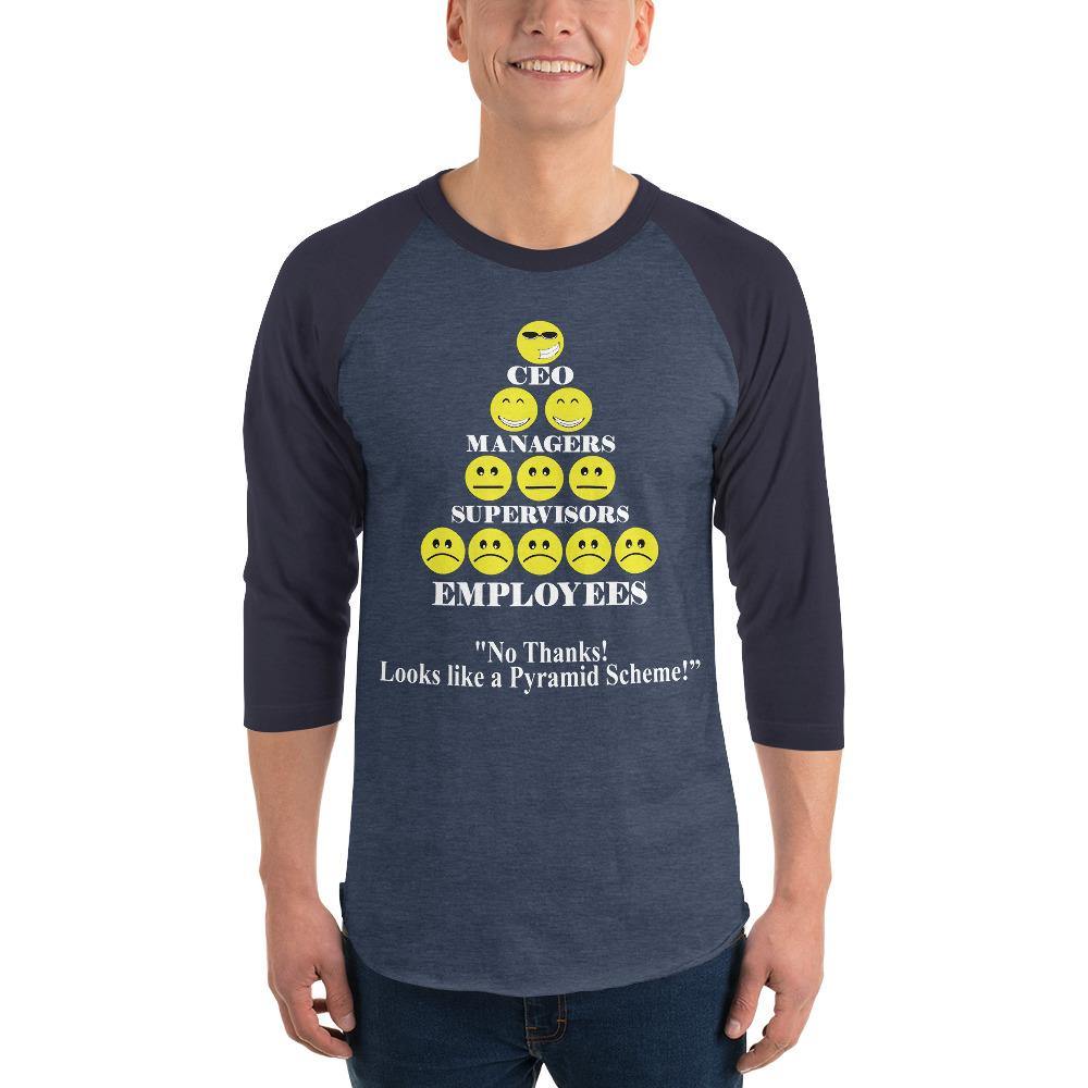 Looks Like Pyramid Scheme 3/4 Sleeve Raglan T-Shirt - L & M Kee, LLC