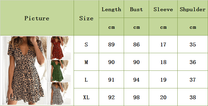 Leopard Short Sleeve V Neck Wrap Mini Dress - L & M Kee, LLC